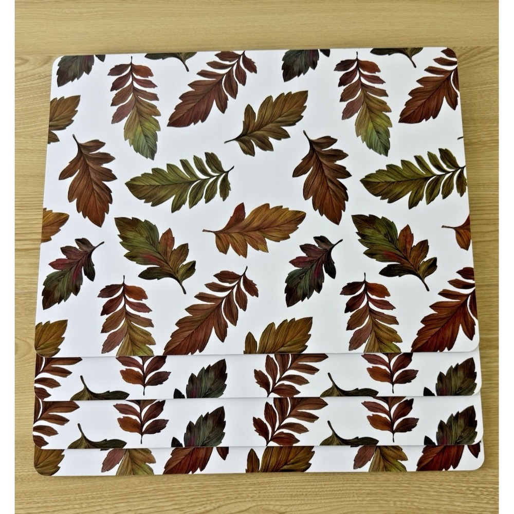 Set of 4 Fall Autumn Leaf Cork Back Placemats 16 x 12 Harvest Table Decor